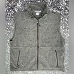 Columbia Sportswear Fleece Full Zip Vest Charcoal Gray Size XL EUC